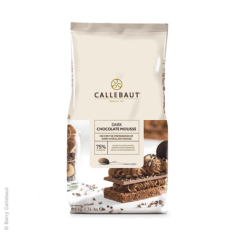 Callebaut Mousse au Chocolat - toz, koyu - 800g - canta