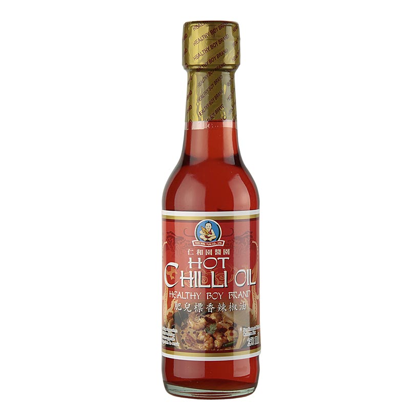 Chilli olej, ochuceny sojovou omackou a krevetami, Healthy Boy - 250 ml - Lahev