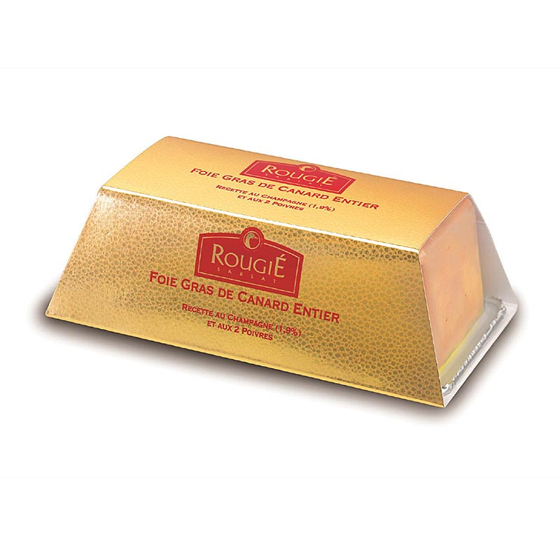 Foie gras z kaczki z szampanem, Sarawakiem i pieprzem maniguette, rougie - 500g - Skorupa PE