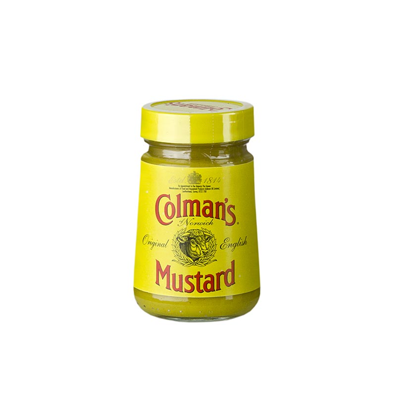 Moutarde anglaise, jaune clair, fine et epicee, Colman, Angleterre - 100 ml - Verre