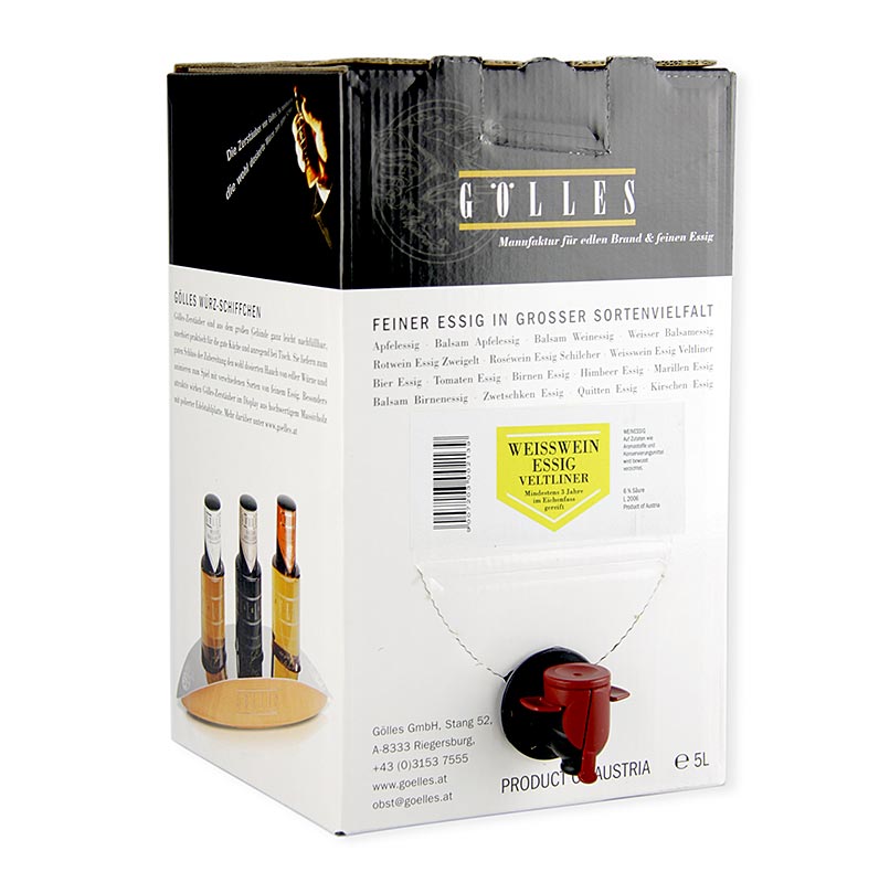Golles bijeli vinski ocat, 6% kiseline - 5 litara - Torba u kutiji Golles bijeli vinski ocat, 6% kiseline - 5 litara - Torba u kutiji