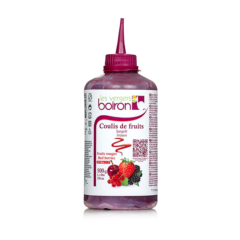 Rdece sadje Coulis, omaka, 17 % sladkorja, stisnjena steklenica, boiron - 500 g - PE plastenka