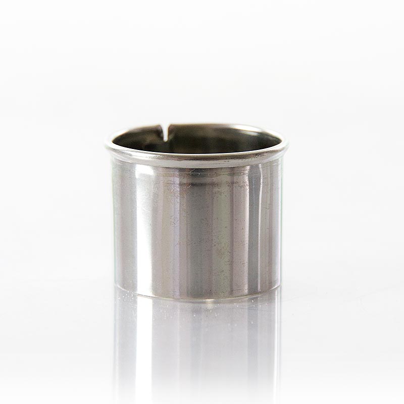 Tallador d`anell d`acer inoxidable, llis, Ø 3 cm, 2,5 cm d`alcada, 0,3 mm de gruix - 1 peca - Solta