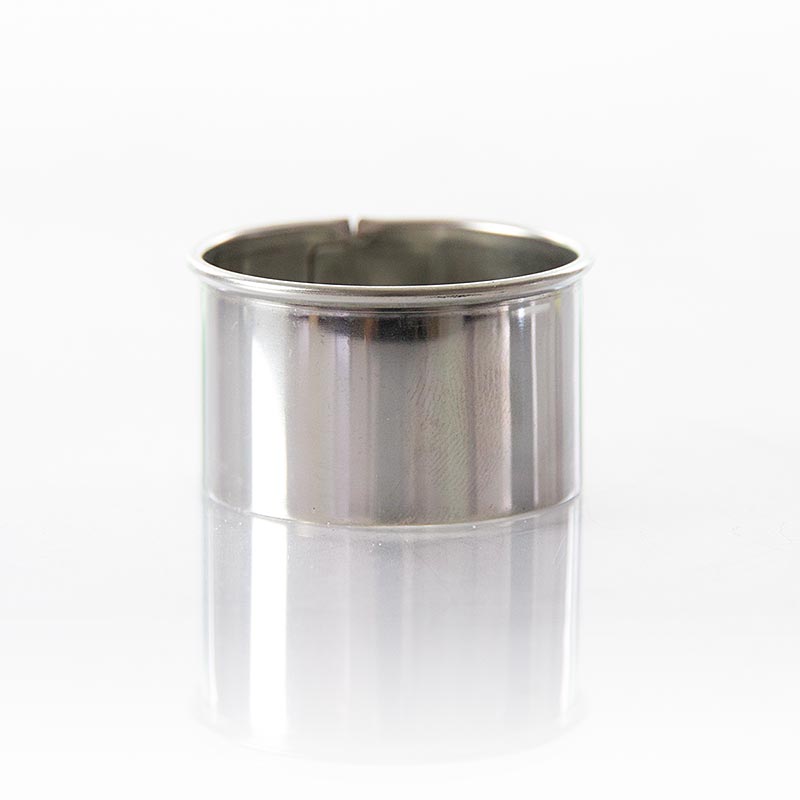 Cutit inel din otel inoxidabil, neted, Ø 4 cm, 2,5 cm inaltime, 0,3 mm grosime - 1 bucata - Lejer Cutit inel din otel inoxidabil, neted, Ø 4 cm, 2,5 cm inaltime, 0,3 mm grosime - 1 bucata - Lejer