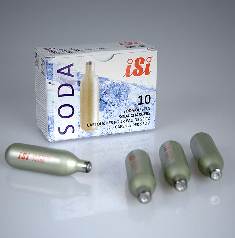 Soda kapsule za enkratno uporabo, za vse obicajne sisteme, iSi - 10 kosov - Karton