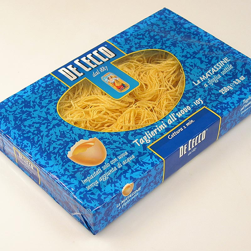 De Cecco Taglierini with egg, No.105 - 3kg, 12 x 250g - Cardboard