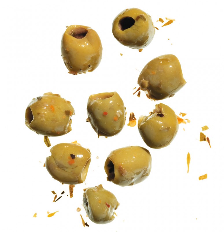 Olive verdi snocciolate, zold olajbogyo mag nelkul, La Gallinara - 1000 g - csomag
