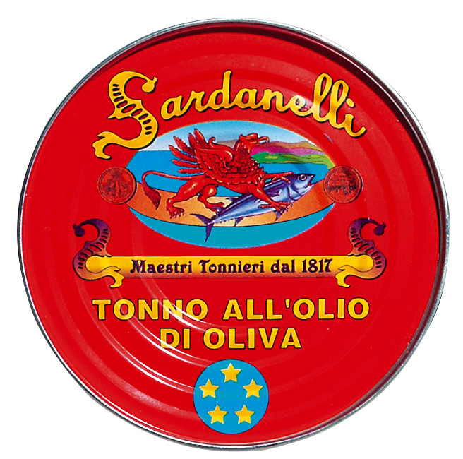 Tonno all`olio d`oliva, tuna v oljcnem olju, sardaneli - 160 g - lahko