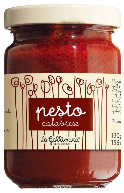 Pesto Calabrese, pesto z papryka i chili, La Gallinara - 130g - Szklo