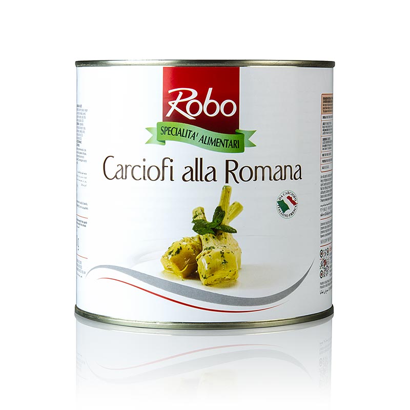 Pickled artichokes, alla Romana, with stems, in oil - 2.4kg - can