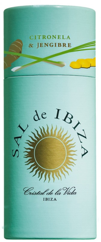 Granito Citronela + Jengibre, agitator de bijuterii, sare de mare cu lemongrass + ghimbir, Sal de Ibiza - 100 g - Bucata