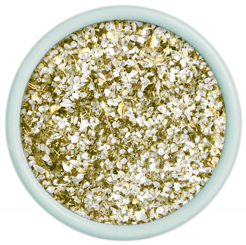 Granito Citronela + Jengibre, agitator de bijuterii, sare de mare cu lemongrass + ghimbir, Sal de Ibiza - 100 g - Bucata