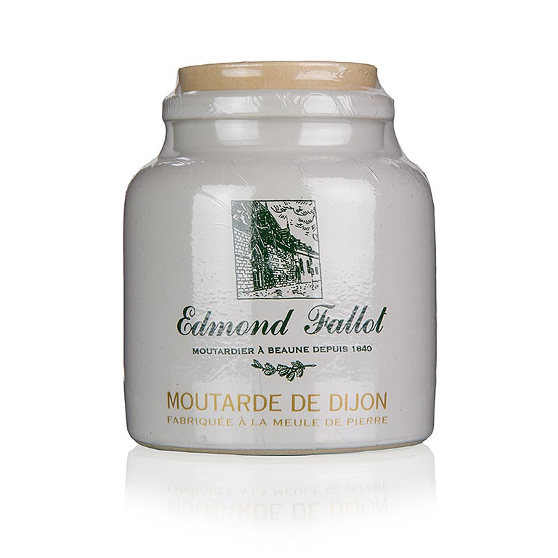 Moutarde de Dijon, pot gres, sicak Dijon hardali, tas tencerede, Fallot - 250 ml - Tas comlek