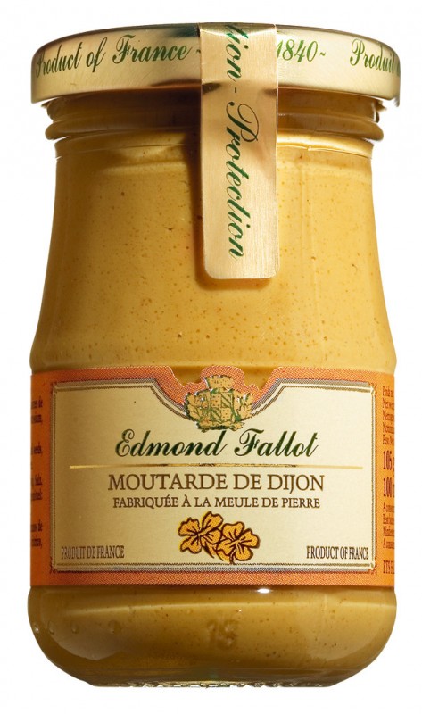 Moutarde de Dijon, mustar de Dijon clasic cald, Fallot - 105 g - Sticla