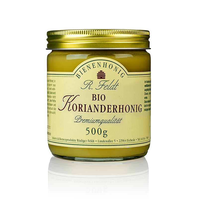 Feldt coriander honey, Carpathians, light, fine creamy, spicy, organic Feldt beekeeping - 500g - Glass