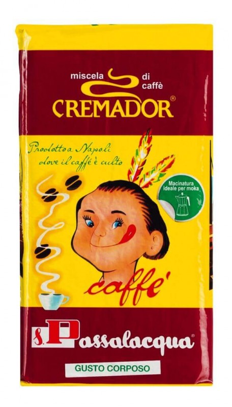 Cremador Caffe macinato, 70% Arabica, 30% Robusta, mleta, Passalacqua - 250 g - torba