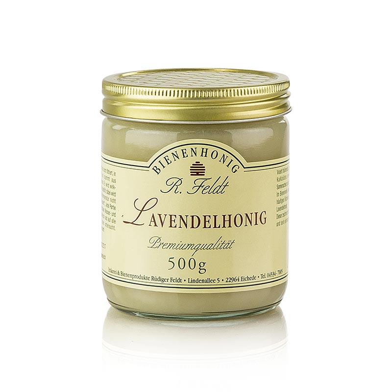 Miel de Lavande, France, blanc, cremeux, pleine floraison Apiculture Feldt - 500g - Verre