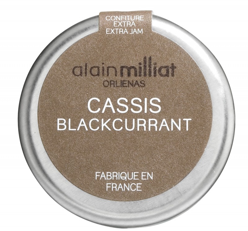 Dulceata de coacaze negre Noir de Bourgogne, din Val de Loire, Alain Milliat - 30 g - Sticla