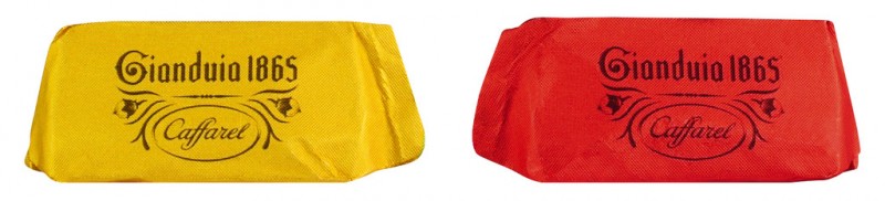 Gianduiotti classici colorati, sfusi, praliny nugatowe z orzechow laskowych kolorowo pakowane, luzem, Caffarel - 1000g - torba