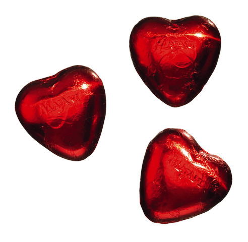 Inimioare rosii - ciocolata neagra cu umplutura de crema, Fiat Cuori rossi, Majani - 2 x 500 g - afisa