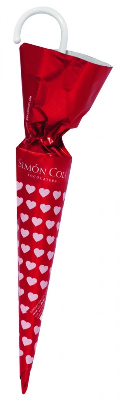 Sombrilla Hearts, izlozba, cokoladni dezniki, izlozba, Simon Coll - 30 x 35 g - zaslon