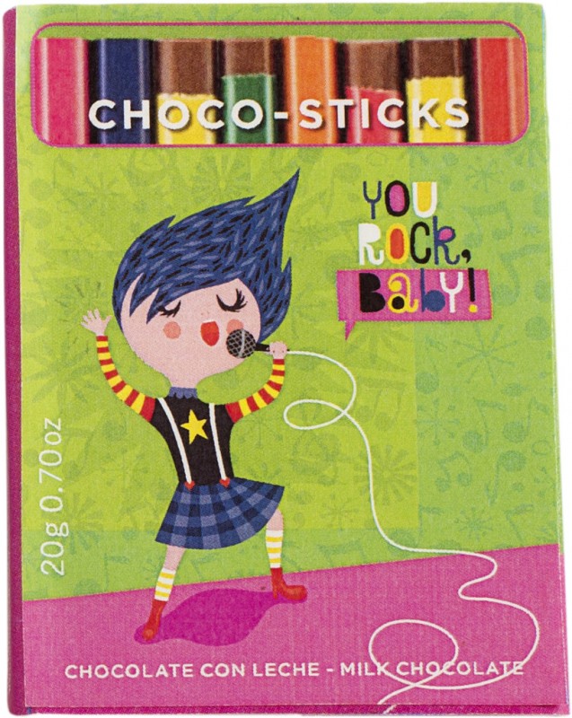 Lapices Colores, displej, olovke u boji mlecne cokolade, displej, Simon Coll - 45 x 20g - displej