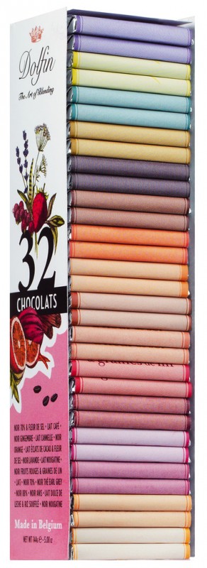 Carres de Chocolat 32, sortiment 32 Napolitanov, Dolfin - 144 g - balenie Carres de Chocolat 32, sortiment 32 Napolitanov, Dolfin - 144 g - balenie