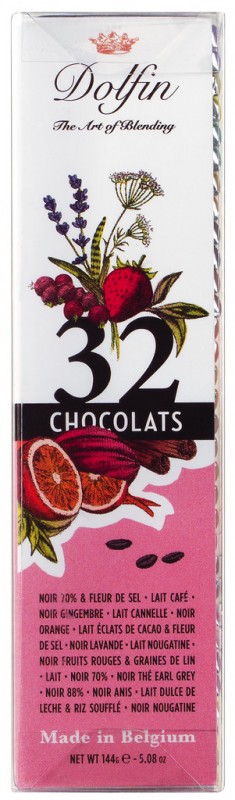 Carres de Chocolat 32, sortiment 32 Napolitanov, Dolfin - 144 g - balenie Carres de Chocolat 32, sortiment 32 Napolitanov, Dolfin - 144 g - balenie