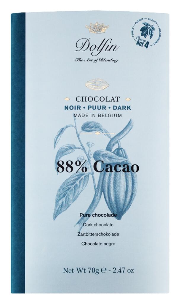 Tableta, ciocolata neagra 88% cacao, Dolfin - 70 g - tabla de scris