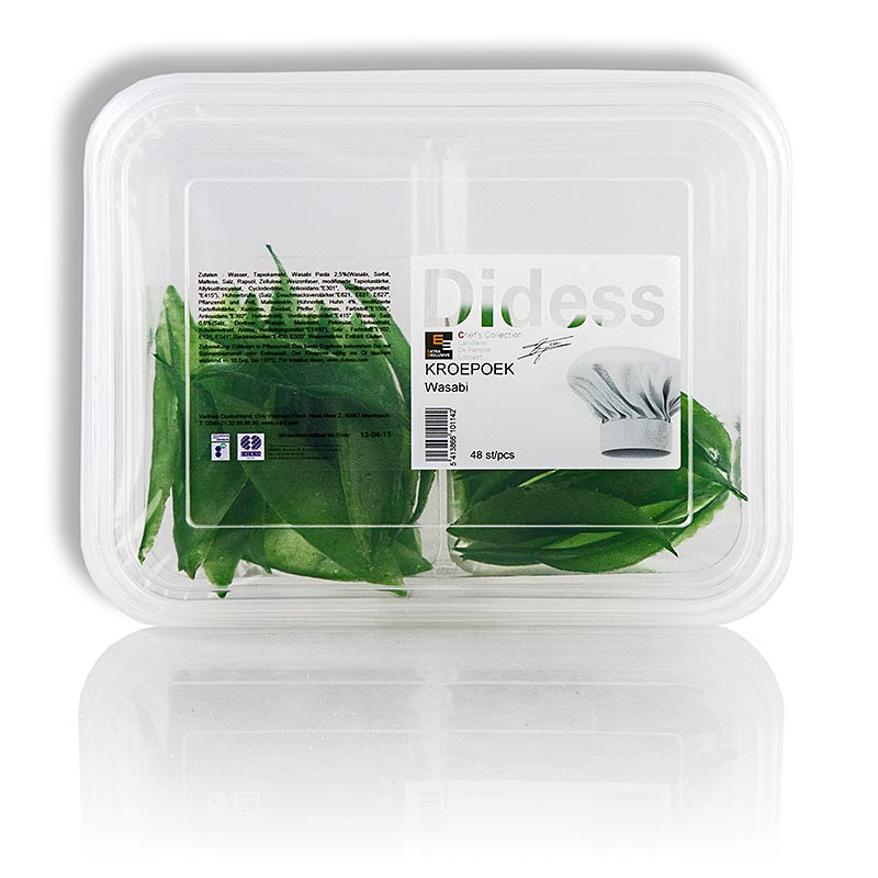 Kroepoek s wasabi, nepeceny, zeleny - 105 g, 48 kusu - PE plast