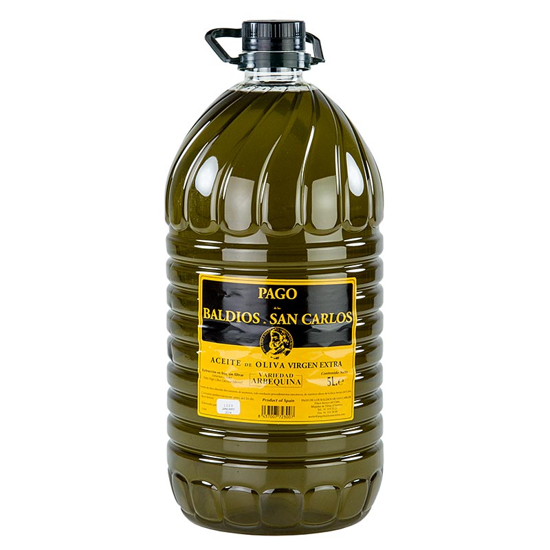 Ulei de masline extravirgin, Pago Baldios San Carlos, 100% Arbequina - 5 litri - Sticla PE Ulei de masline extravirgin, Pago Baldios San Carlos, 100% Arbequina - 5 litri - Sticla PE