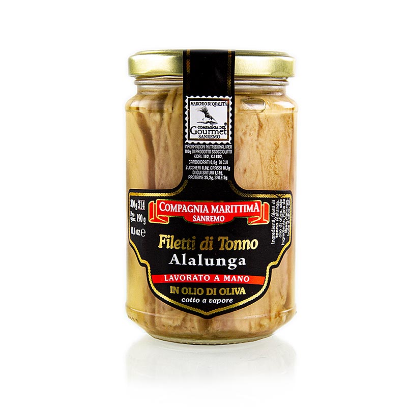 Fileti tune u maslinovom ulju, Filetti di Tonno - 300 g - Staklo