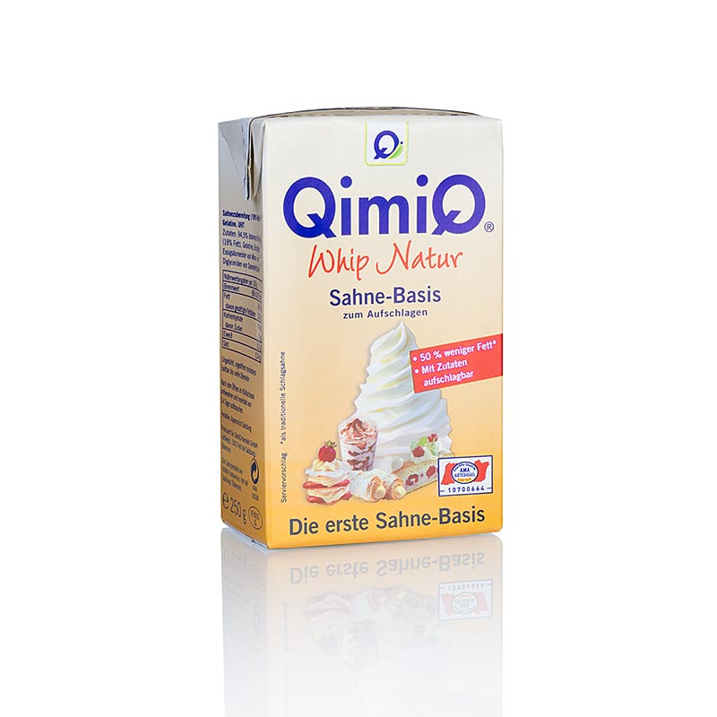 QimiQ Whip Natural, na slahanie sladkych a slanych kremov, 19% tuku - 250 g - Tetra