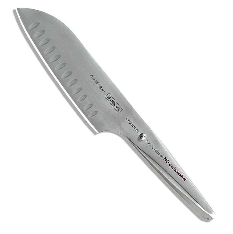 Chroma type 301 P - 21 Santoku met holle rand, 18 cm - Ontwerp van FA Porsche - 1 stuk - -