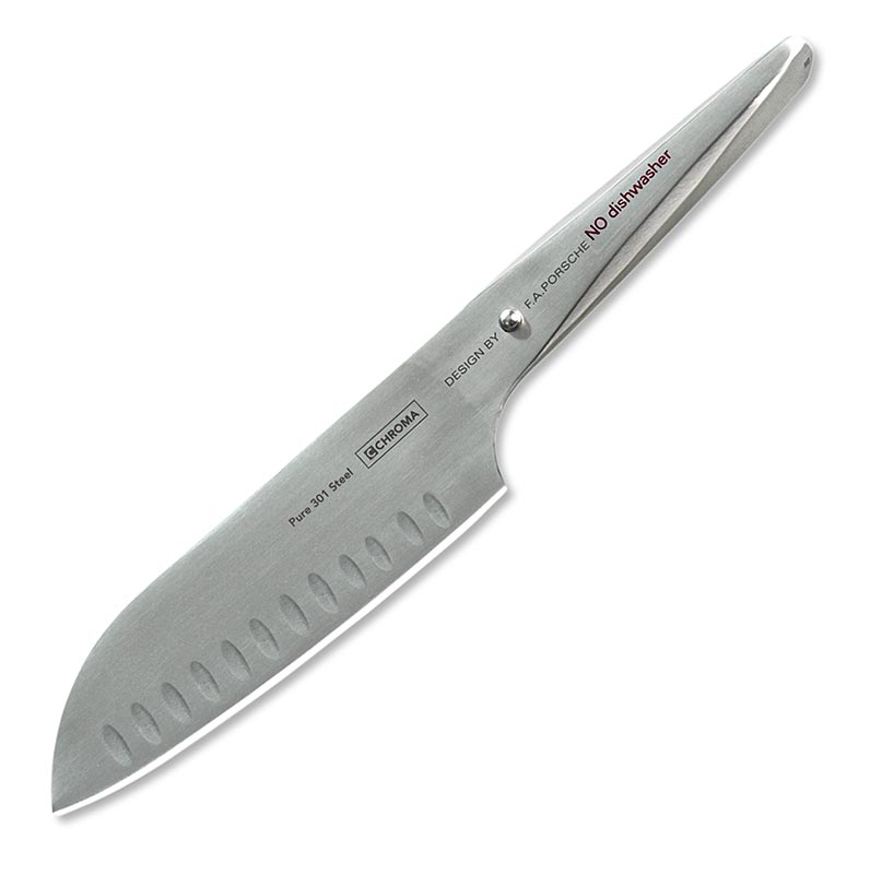 Chroma type 301 P-21 Santoku with hollow cut, 18cm - Design by FA Porsche - 1 pc - -