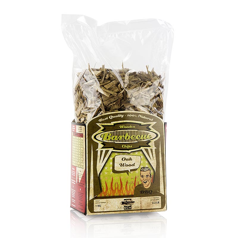Grill BBQ - zrebki do wedzenia z drewna debowego (Dab) - 1 kg - torba Grill BBQ - zrebki do wedzenia z drewna debowego (Dab) - 1 kg - torba