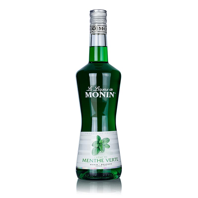 Creme de Menthe Verte, vihrea piparminttukermalikoori, Monin, 20 tilavuusprosenttia. - 700 ml - Pullo