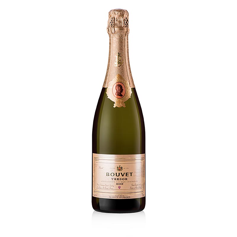 Bouvet Tresor Rose, brut, wino musujace Loire, 12,5% obj., 92 FF - 750ml - Butelka Bouvet Tresor Rose, brut, wino musujace Loire, 12,5% obj., 92 FF - 750ml - Butelka