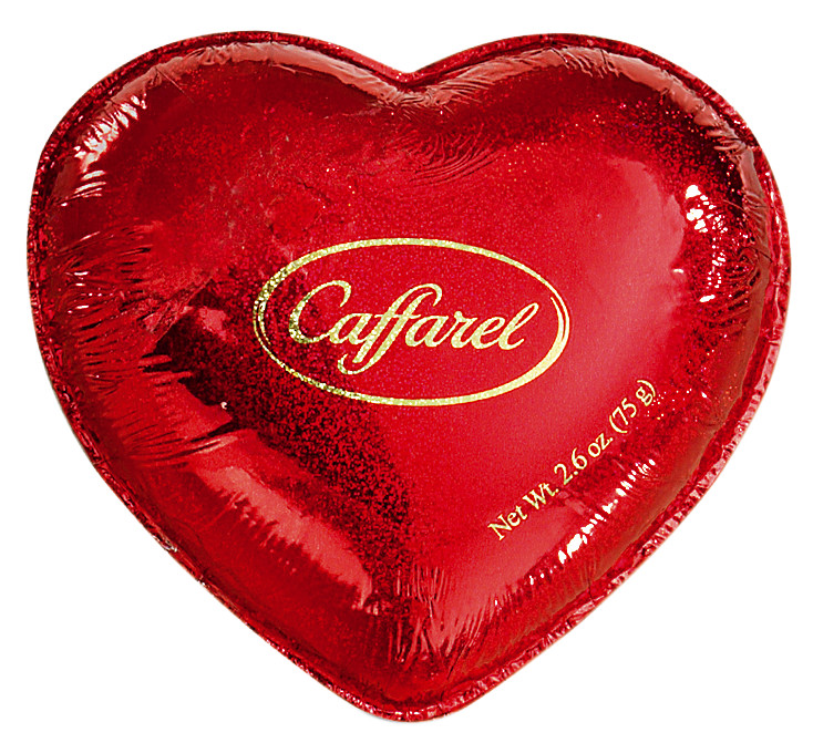 Cokoladove srdce, darcekova taska, cokoladove srdce v darcekovej taske, Caffarel - 75 g - Kus