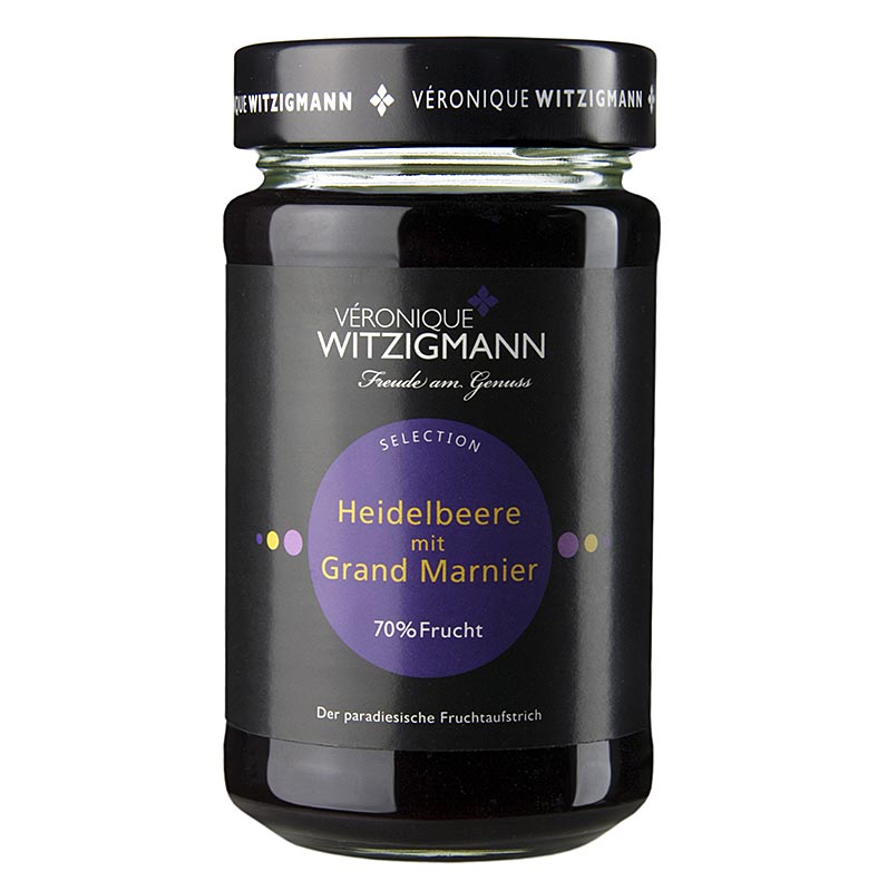 Blueberry with Grand Marnier - fruit spread Veronique Witzigmann - 225 g - Glass