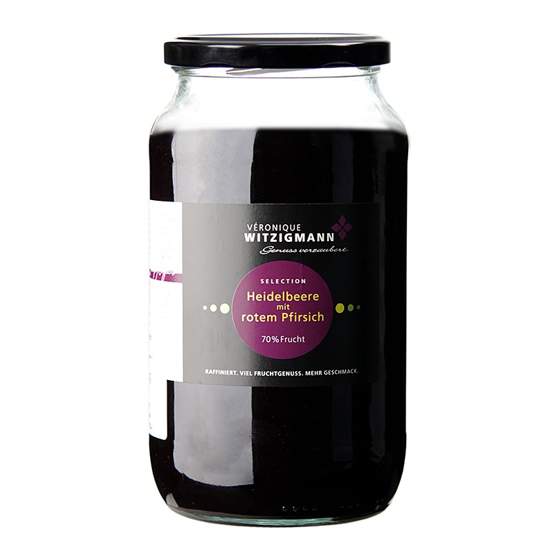 Myrtille à la pêche rouge - tartinade de fruits Veronique Witzigmann - 1 kg - verre