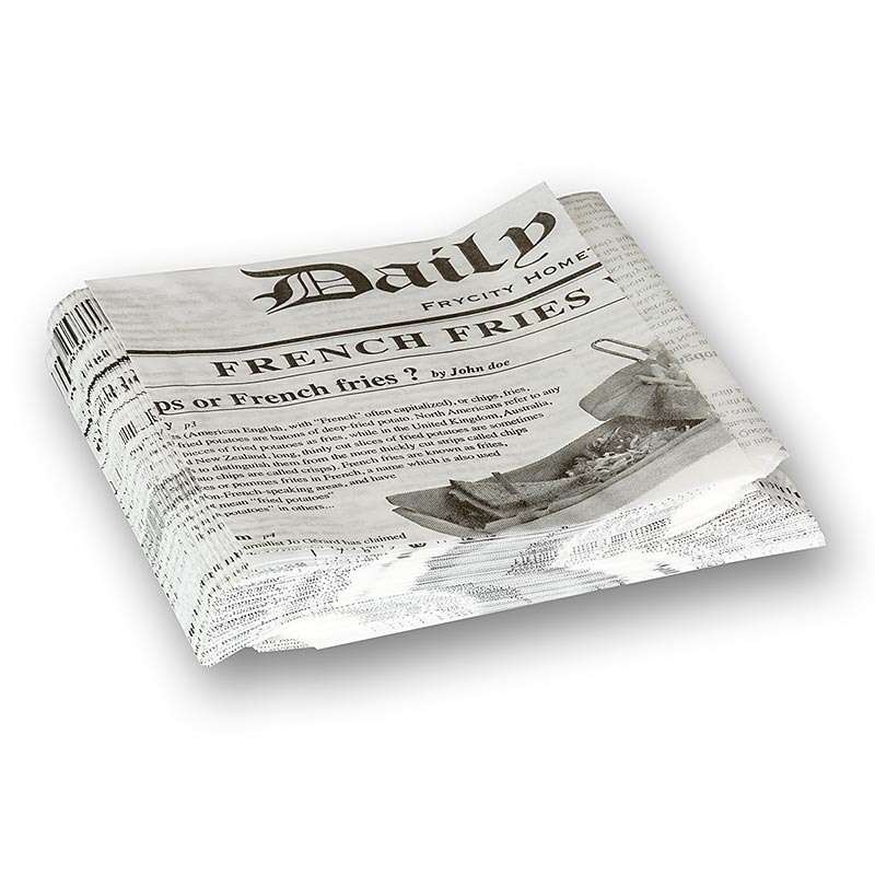 Vrecica za grickalice s printom novina, cca 130 x 130 mm - 500 komada - Karton