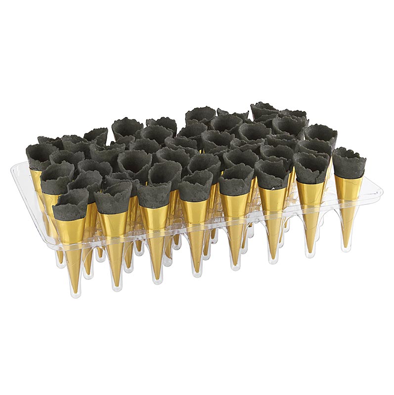 Mini kruvasanlar altin, notr, siyah, Ø 2,5x7,5cm - 1,3 kg, 180 adet - Karton