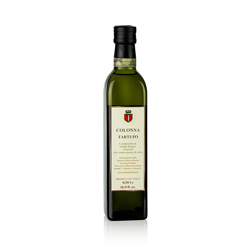 Extra panensky olivovy olej s aromou bielej hluzovky (hluzovkovy olej), M. Colonna - 500 ml - Flasa