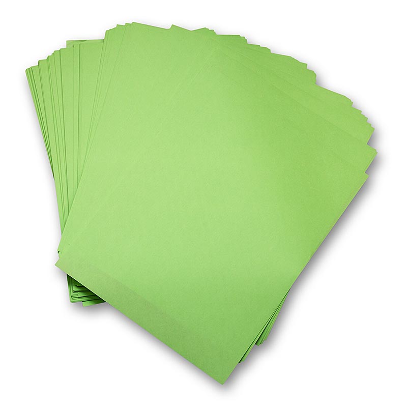 Papier pakowy, tluszczoodporny, naciecia, zielony, 28 x 38 cm - 1000 sztuk - Karton