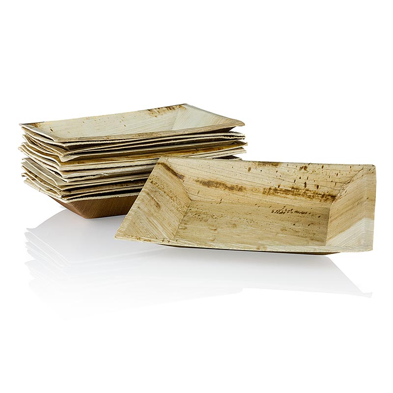 Tek kullanimlik palmiye yapragi tabagi, kare, 12 x 17 cm, %100 gubrelenebilir - 25 adet - canta Tek kullanimlik palmiye yapragi tabagi, kare, 12 x 17 cm, %100 gubrelenebilir - 25 adet - canta