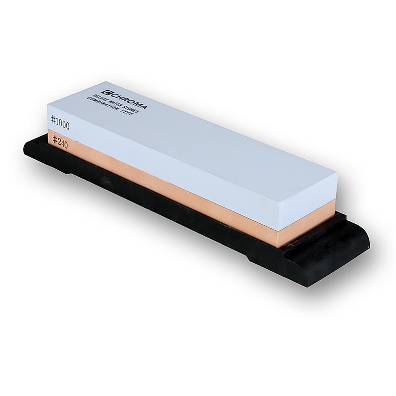 Pierre a aiguiser Chroma ST-1800 S, grain 1000/240, avec support, 180 x 50 x 28 mm - 1 piece - - Pierre a aiguiser Chroma ST-1800 S, grain 1000/240, avec support, 180 x 50 x 28 mm - 1 piece - -