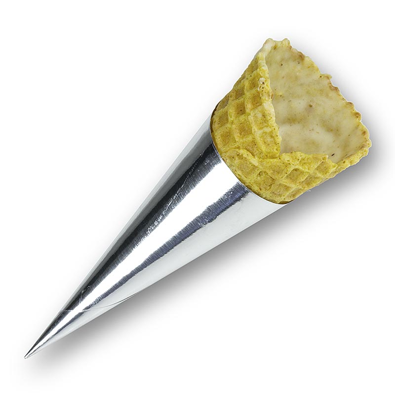 Vaffelcroissant curry, belagd, Ø 30 x 80 mm h - 900g, 83 stycken - Kartong Vaffelcroissant curry, belagd, Ø 30 x 80 mm h - 900g, 83 stycken - Kartong