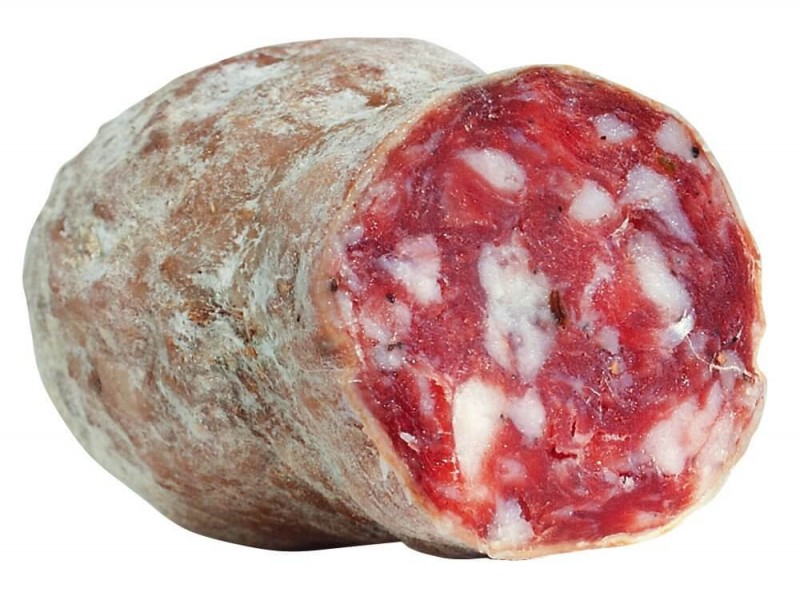 Finocchiona di Cinta Senese, organsko, salama od komoraca iz Cinta Senese, organsko, Savigni - cca 600 g - kg Finocchiona di Cinta Senese, organsko, salama od komoraca iz Cinta Senese, organsko, Savigni - cca 600 g - kg