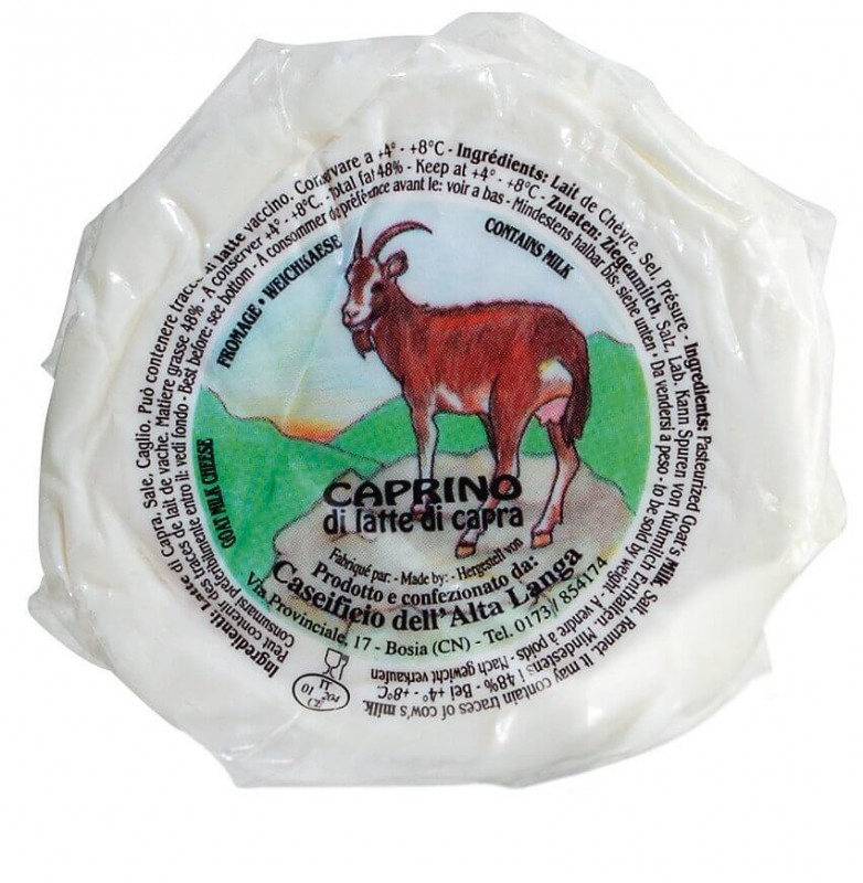 Caprino freski, taze keci peyniri, %48 yagli, Caseificio Alta Langa - 10 x yaklasik 150 g - kilogram